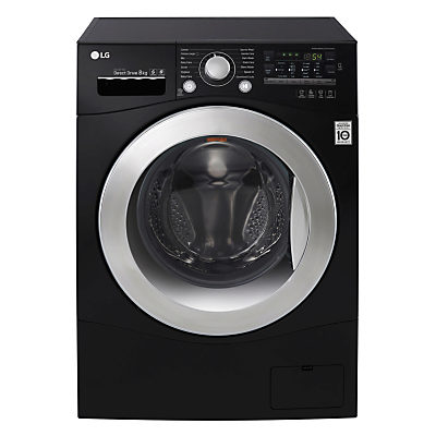 LG FH2A8TDN8 Freestanding Washing Machine, 8kg Load, A+++ Energy Rating, 1200rpm Spin, Black